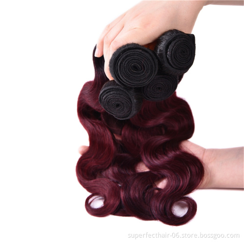 Wholesale Cheap 1B 99J bundle With Closure Straight Hair Weave Brazilian BodyWaveCuticle Aligned Hair With Frontal Human Hair